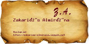 Zakariás Almiréna névjegykártya